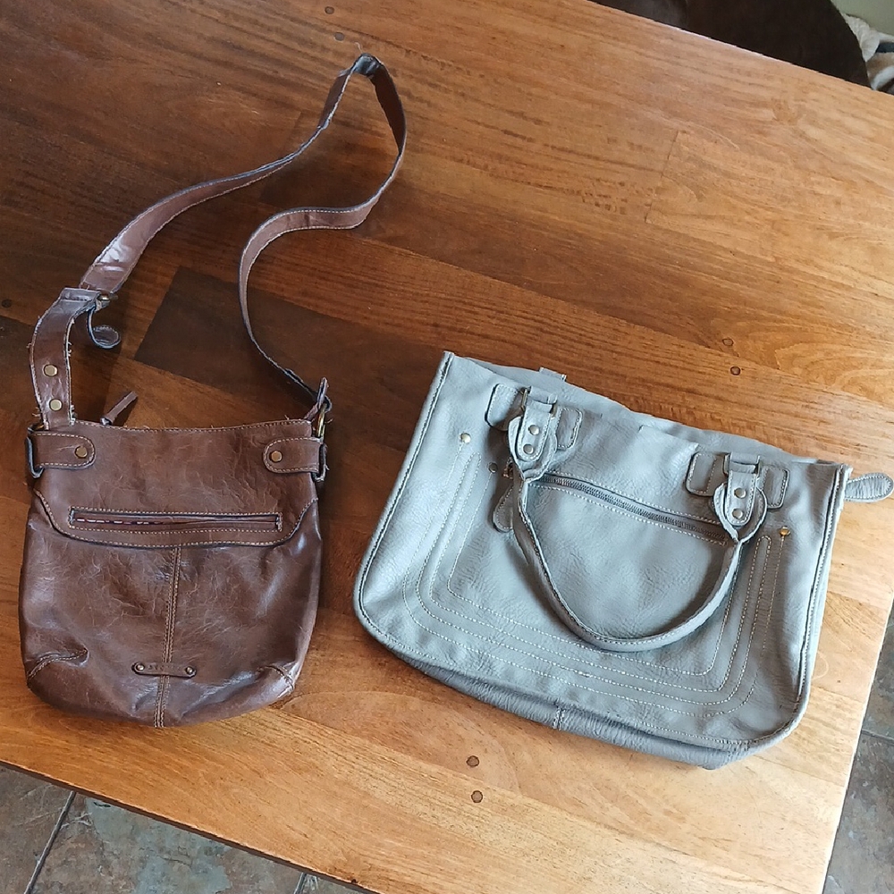 Axcess Brown & Mark Gray Crossbody Leather Bags Vintage and Classic